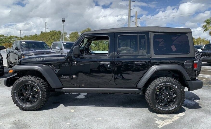 2022 Jeep Wrangler Unlimited Willys 24 Miles Black Clearcoat 4D Sport Utility 3.