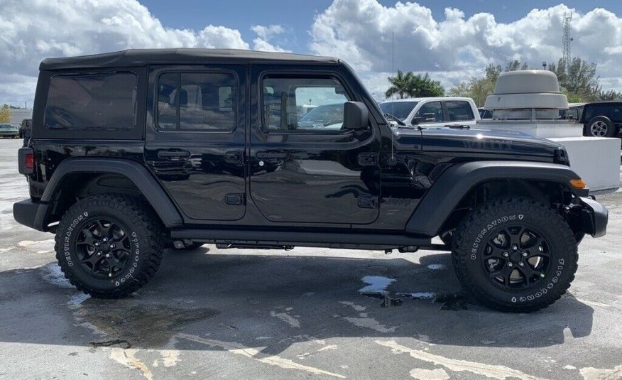 2022 Jeep Wrangler Unlimited Willys 24 Miles Black Clearcoat 4D Sport Utility 3.