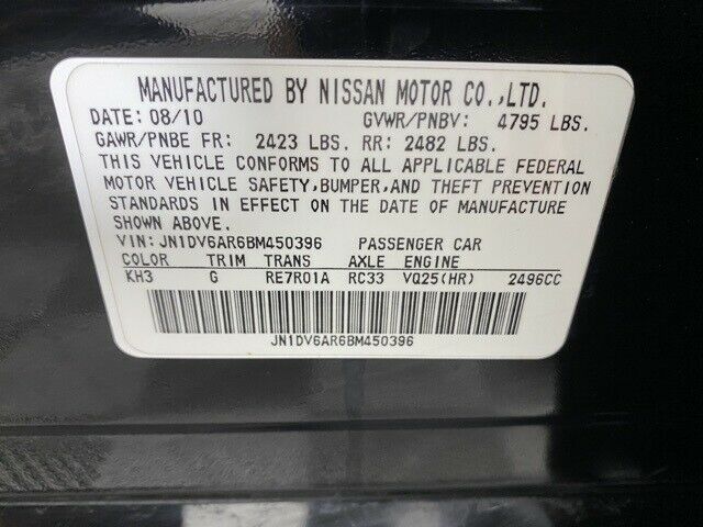 2011 INFINITI G25 X