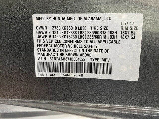 2018 Honda Odyssey Touring