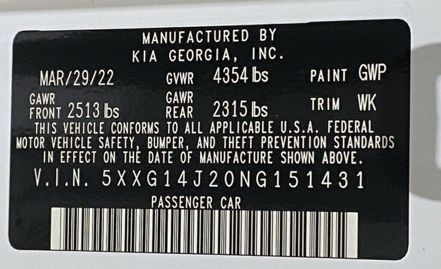 2022 Kia K5 LXS 10 Miles Glacial White Pearl 4D Sedan I4 8-Speed Automatic
