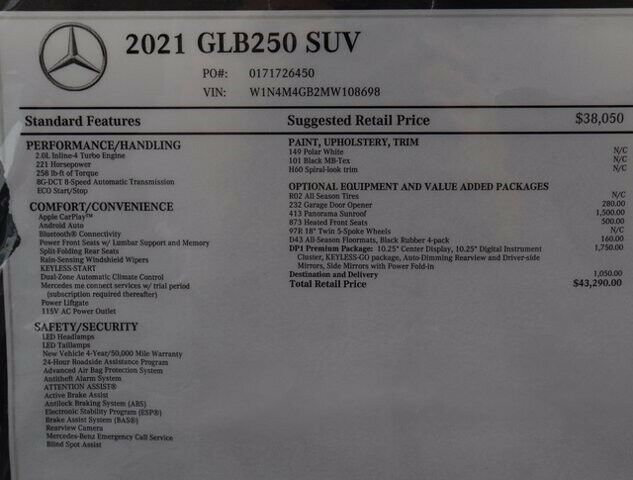 2021 Mercedes-Benz GLB GLB 250