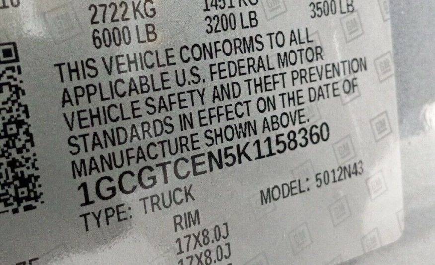 019 Chevrolet Colorado LT 49802 Miles Satin Steel Metallic 4D Crew Cab V6 8-Spe