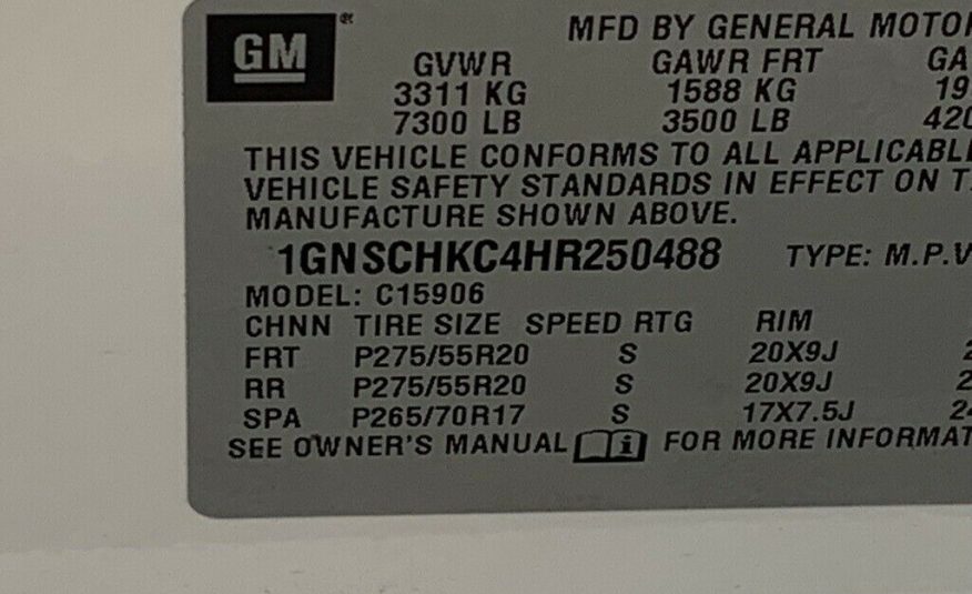 2017 Chevrolet Suburban LT 50741 Miles Iridescent Pearl Tricoat 4D Sport Utility