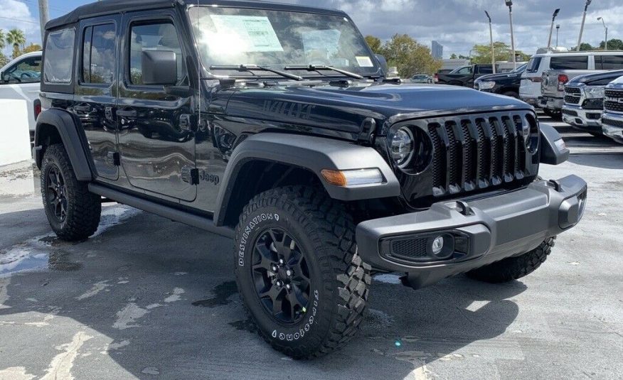 2022 Jeep Wrangler Unlimited Willys 24 Miles Black Clearcoat 4D Sport Utility 3.