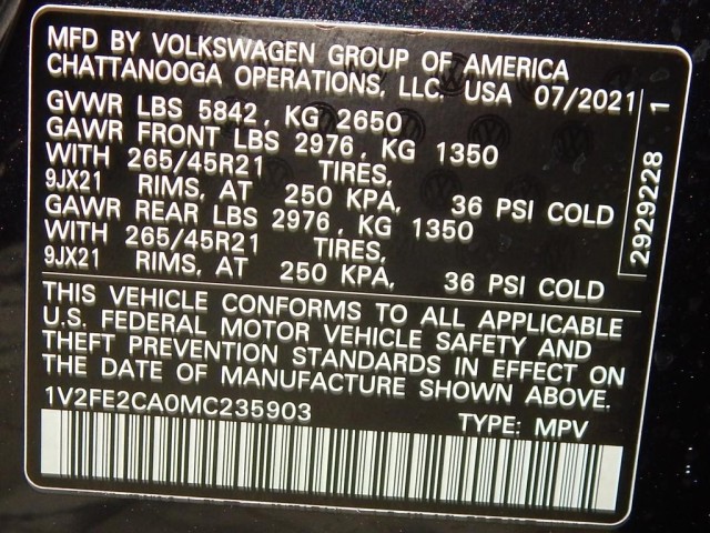 2021 Volkswagen Atlas Cross Sport