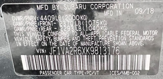 2019 Subaru WRX STI AWD