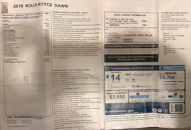 2016 Rolls-Royce Dawn 2dr Convertible