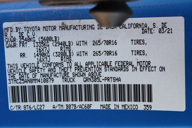 2021 Toyota Tacoma TRD Off Road blue
